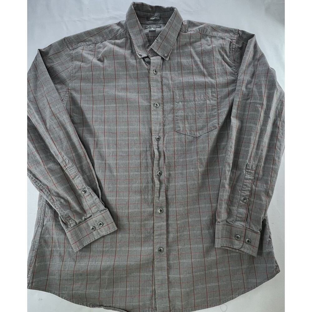 Eddie Bauer Mens Relaxed Fit Plaid Long Sleeve Button Down Shirt Size L